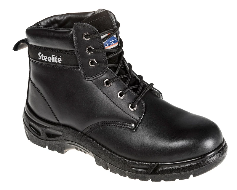 Portwest FW03BKR38 Steelite Boot, S3, Regular, Size: 38, Black