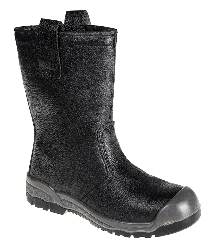 Portwest Steelite Rigger Boot S1P CI (With scuff cap), Size: 47, Colour: Black, FW13BKR47