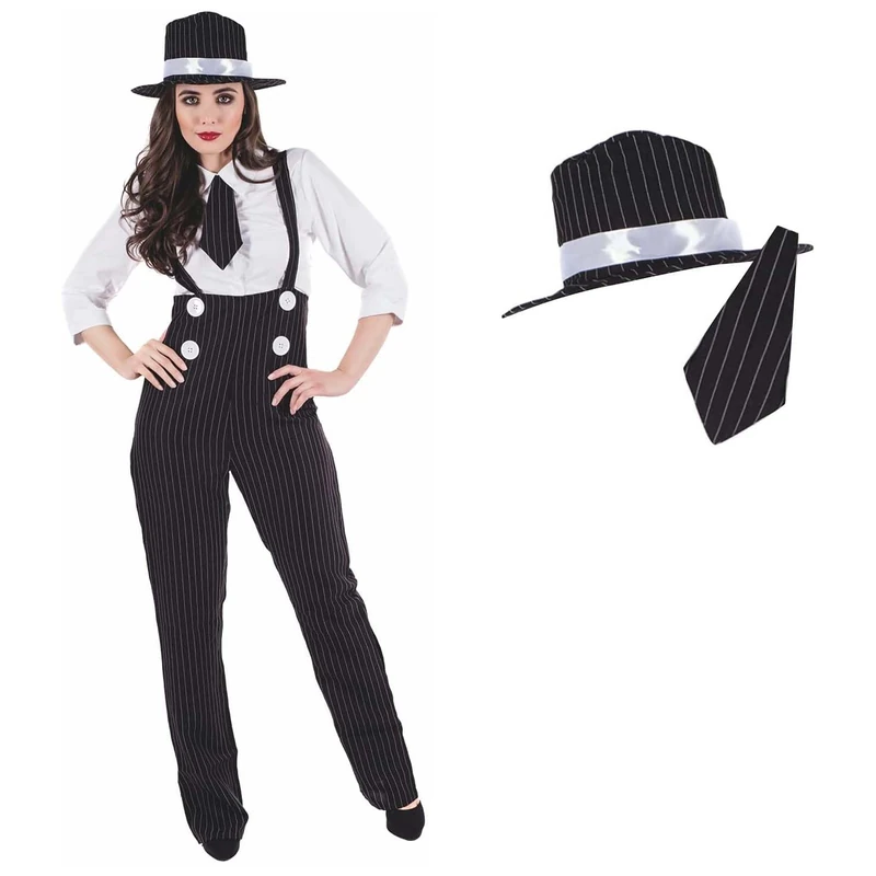 Fun Shack, Women Gangster Costume, Halloween Costumes for Women, S