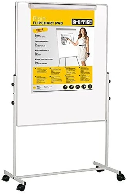 Bi-Office Mobile Duo, Magnetic/Grey Felt, Vertical Aluminium Frame, 70 x 120 cm