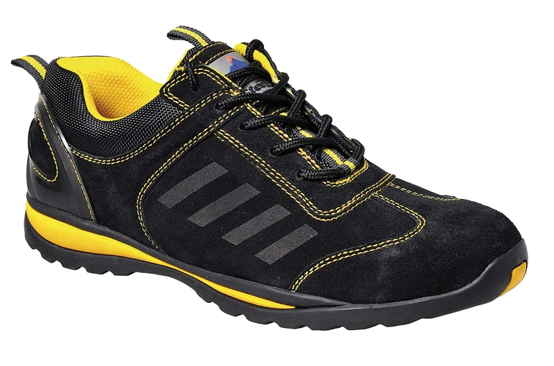 Portwest Steelite Lusum Safety Trainer S1P HRO, Size: 47, Colour: Black, FW34BKR47