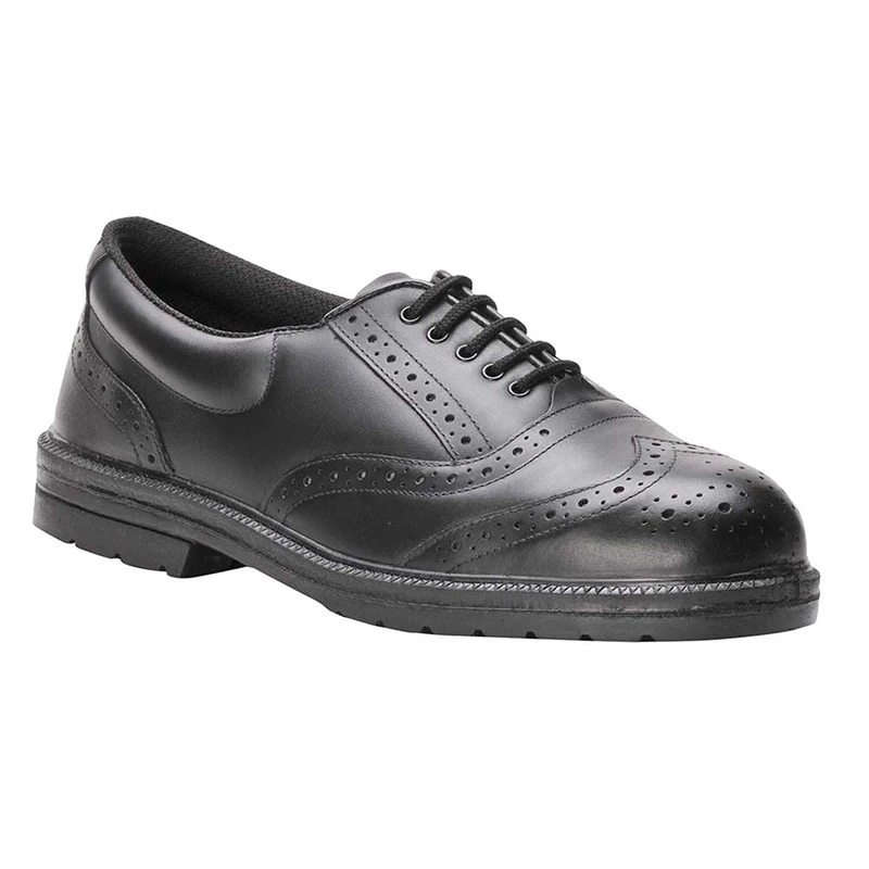 Portwest Steelite Executive Brogue S1P, Size: 46, Colour: Black, FW46BKR46