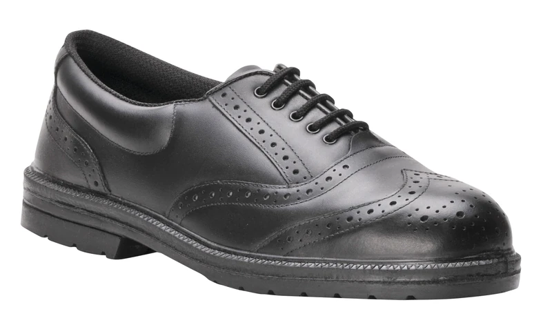 Portwest Steelite Executive Brogue S1P, Size: 43, Colour: Black, FW46BKR43