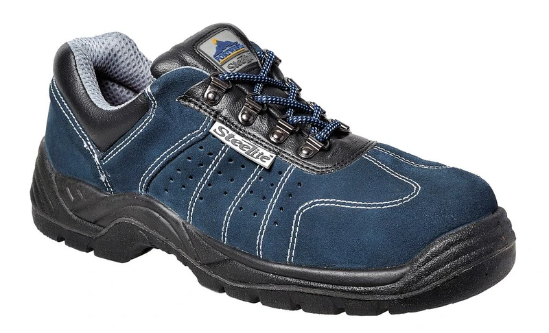 Portwest FW02BLU39 Steelite Perforated Trainer, S1P, Regular, Size: 39, Blue - Image 1