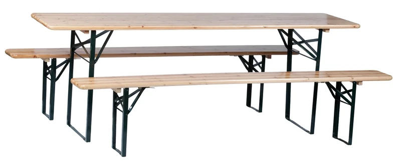 Beer Table Beer Tent Furniture Set of 3, Beer Tent, 202 x 52 x 13 cm, Mehrfarbig, 45541 - Image 1