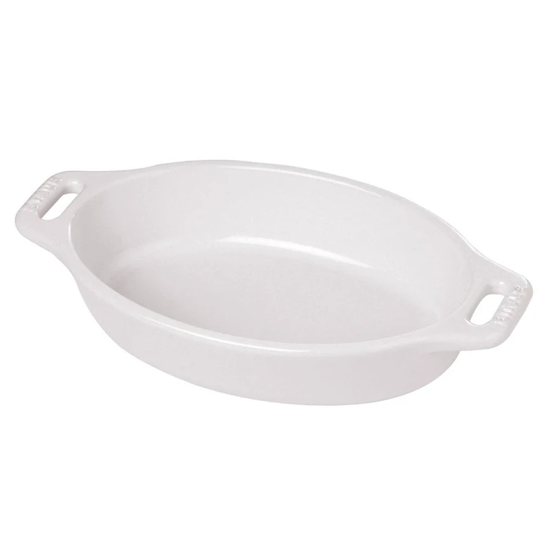 Staub Oval Dish, White, 1.1 qt. - White