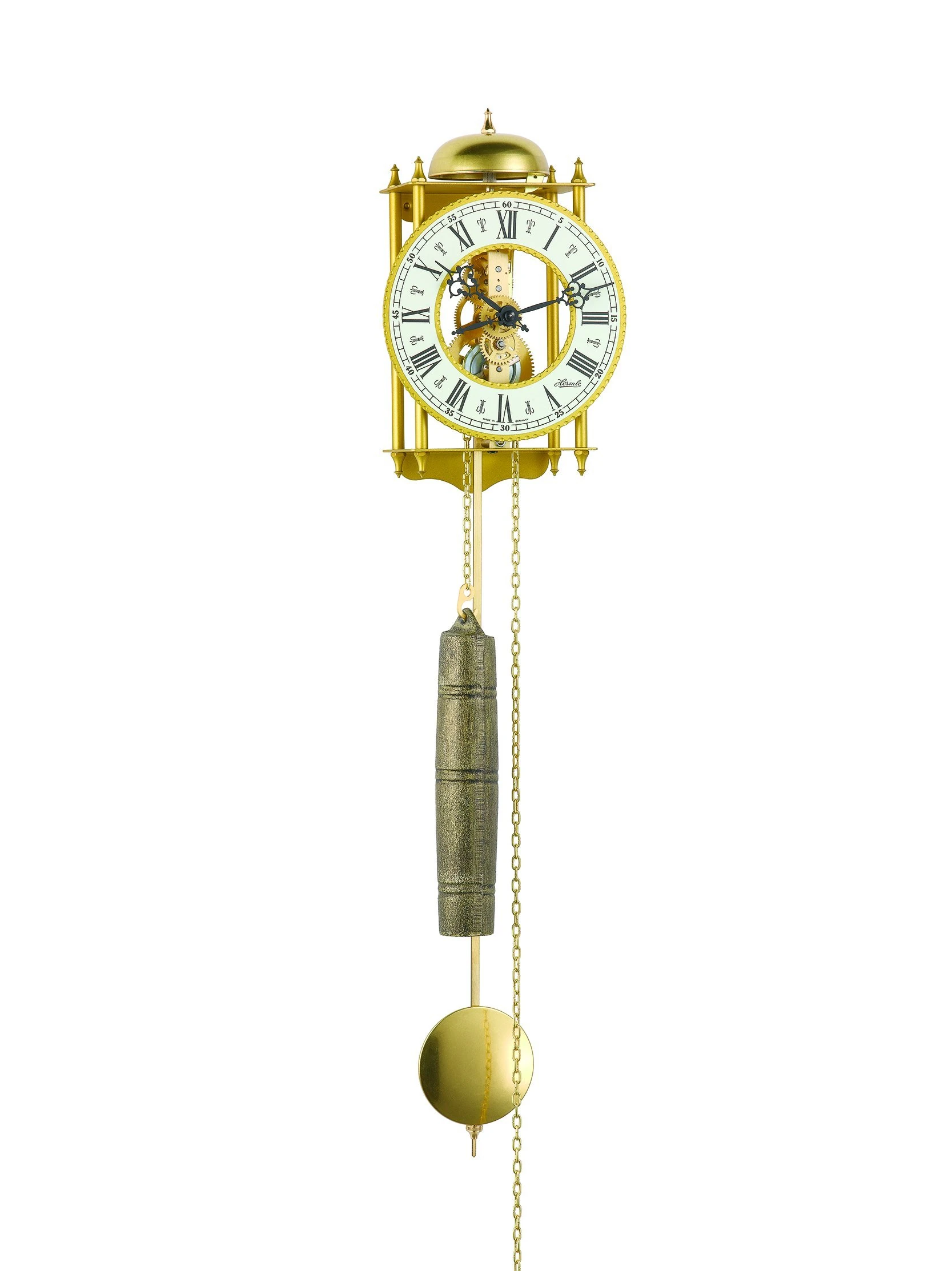 Hermle Antique Style Mechanical Skeleton Wall Clock with Hour Strike 70332-000711