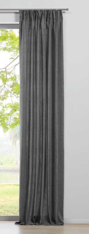 mydeco 65665 Curtain with Loop Band Chalet Duvet 135 x 245 cm Grey - Image 1