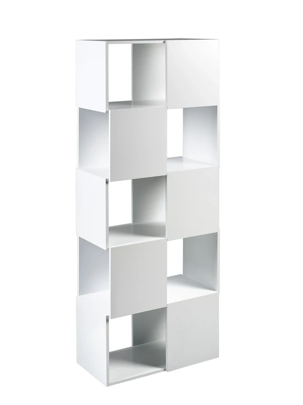 TemaHome Wood Chipboard Merlon High with Pure White Matte, 71 x 37 x 190 cm, White