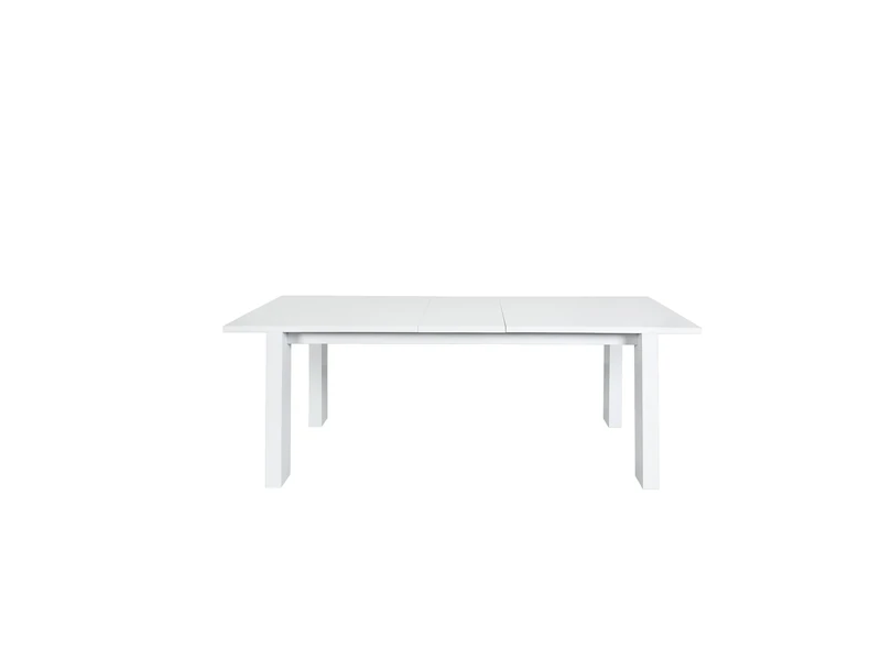 TemaHome Wood Chipboard Glimpse Dining Table 3 with 2 x Extensions with Pure White Matte, 180 x 100 x 76 cm, White - Image 1