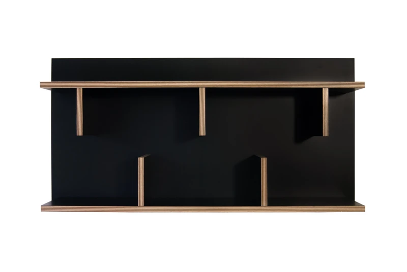 Symbiosis TemaHome Wood Chipboard Bern 90 cm with Black Melamine with Plywood Edges, 90 x 23 x 45 cm, Black
