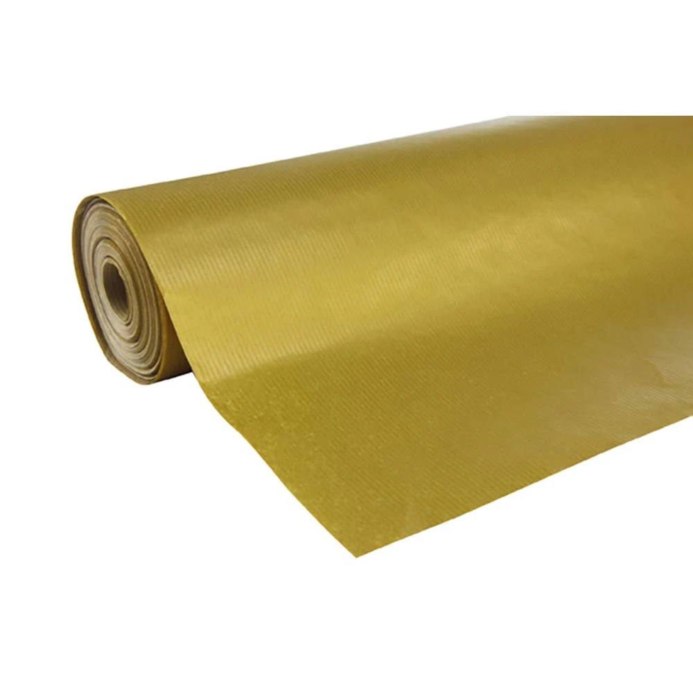 Clairefontaine - Ref 507275C - Nature Kraft Long Roll Wrapping Paper (Single Roll) - 70cm Width x 250m Length, 60gsm Ribbed Kraft Paper - Solid Gold Colour