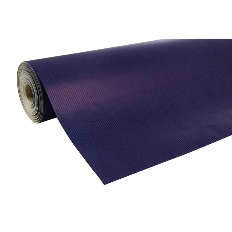 Clairefontaine - Ref 507213C - Nature Kraft Long Roll Wrapping Paper (Single Roll) - 70cm Width x 250m Length, 60gsm Ribbed Kraft Paper - Solid Royal Blue Colour