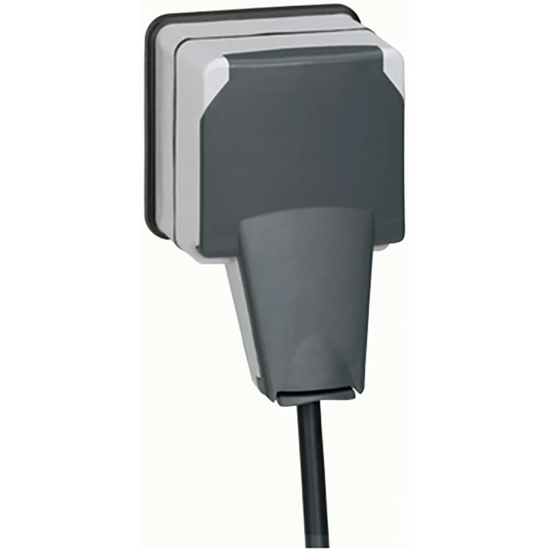 Legrand 090465 Waterproof Outlet with Blind Plug Plexo, 2P+T, 16A, 250V, IP66, Grey
