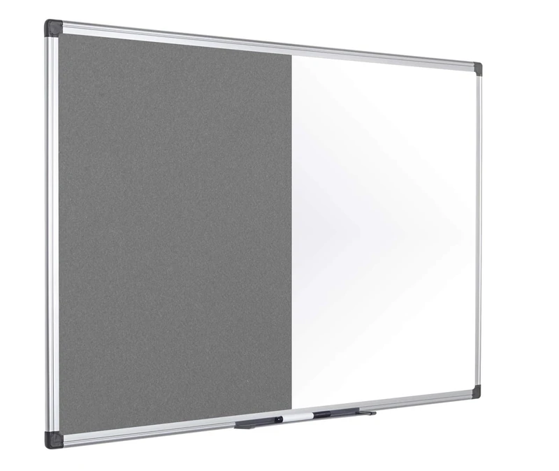 Bi-Office Combination Board Maya, Grey Felt/Magnetic, Aluminium Frame, 120 x 90 cm