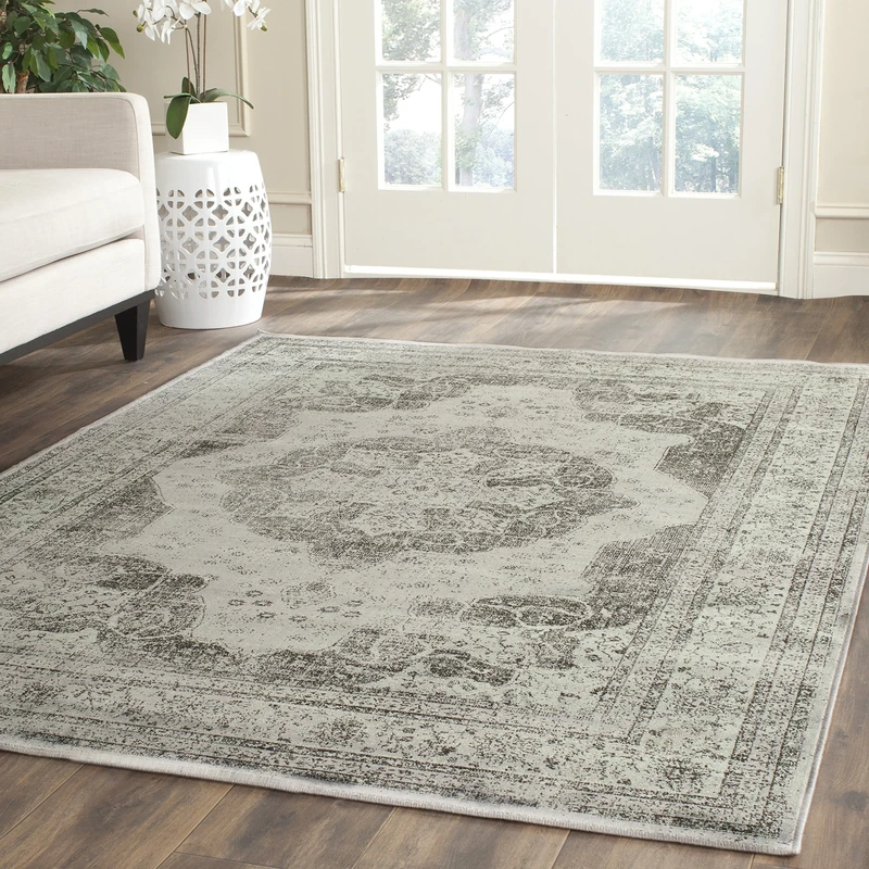 Safavieh Traditional Indoor Woven Rectangle Area Rug, Vintage Collection, VTG158, in Grey / Multi, 201 X 279 cm for Living Room, Bedroom or Any Indoor Space