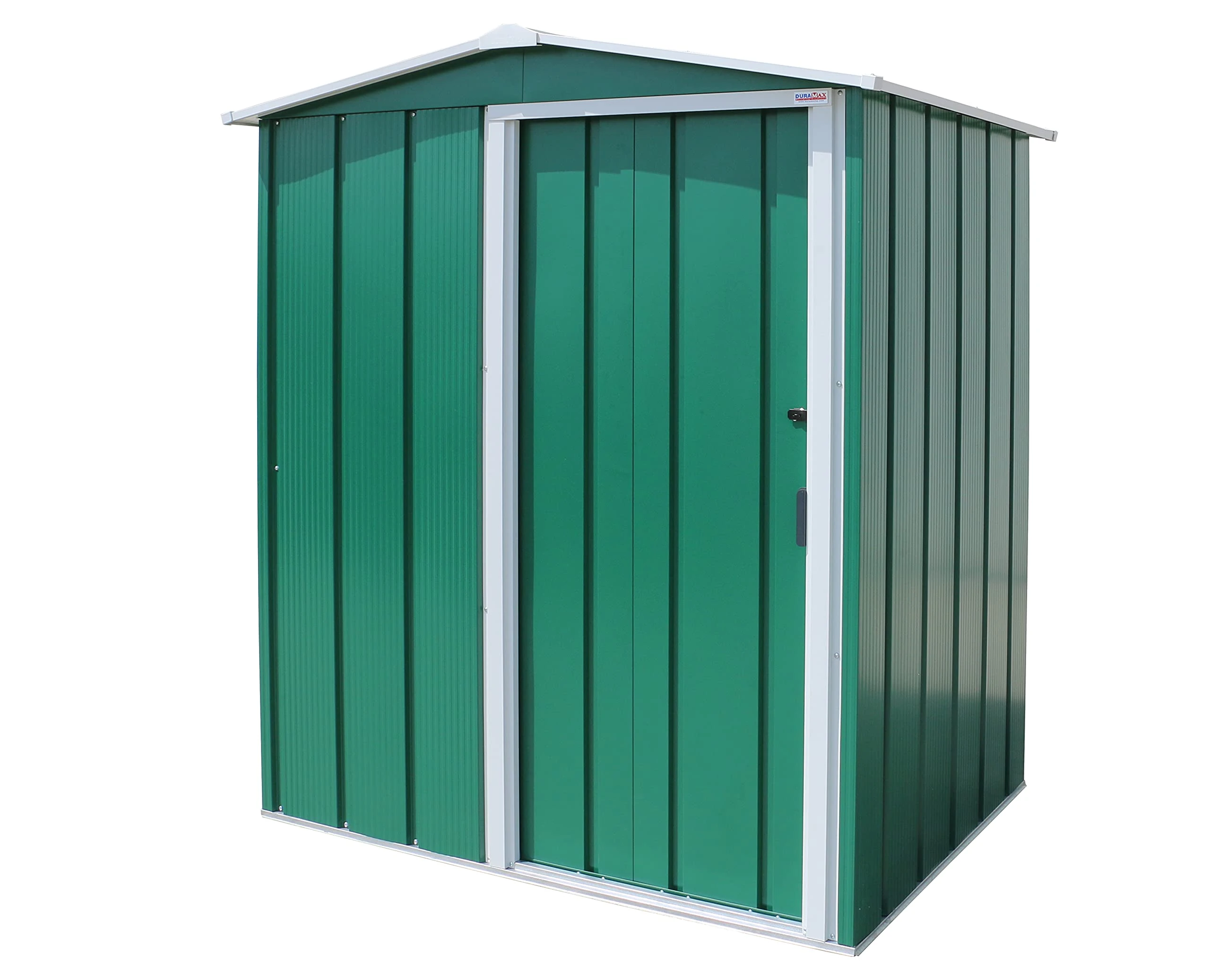 Duramax ECO Metal Garden Storage Shed 5 x 4 (1.99 m2) - Hot-Dipped Galvanized With Strong Reinforced Roof Structure, Maintenance-Free, Green