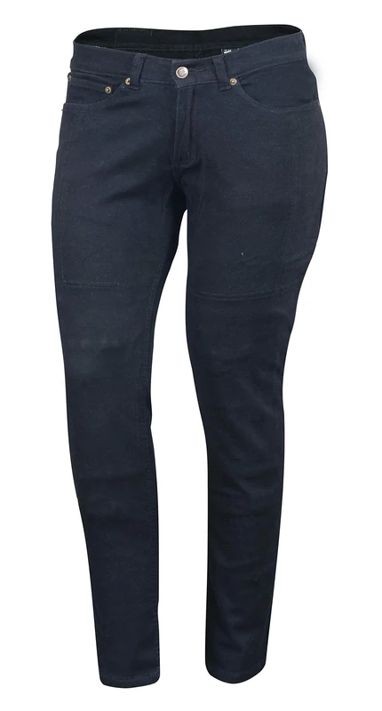 Bikers Gear Australia Ladies Black Stretch Denim Kevlar Lined Protective Motorcycle Jeans with Removable CE1621-1 Armour (16 Reg)