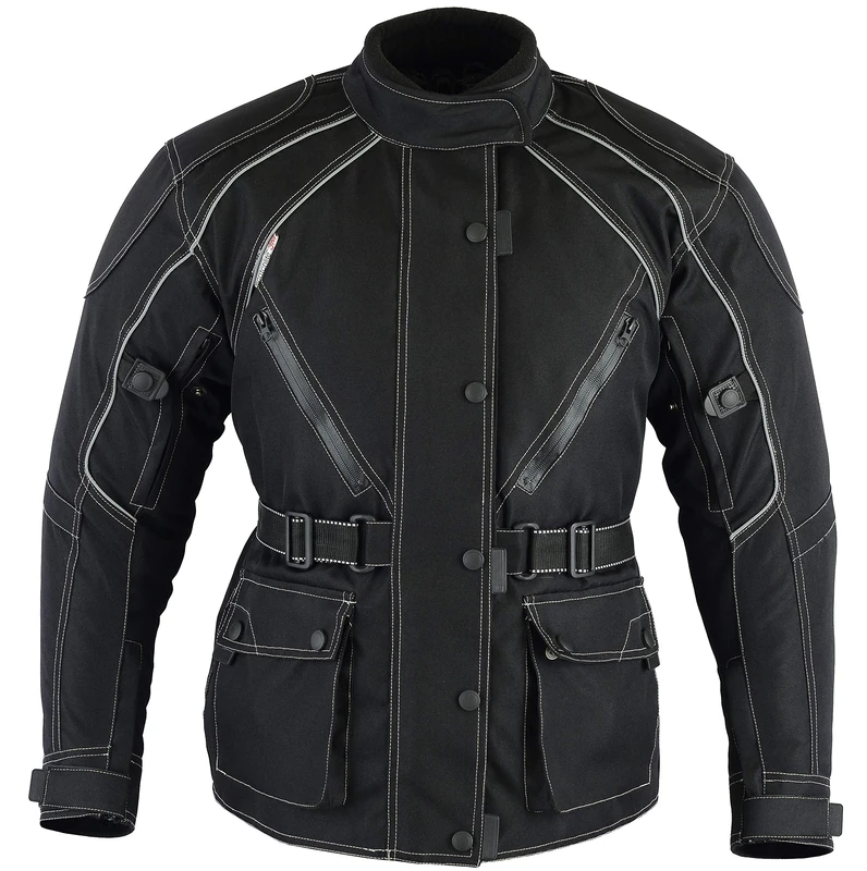 Bikers Gear Australia New Ladies Jazz Waterproof Motorcycle Jacket Black with Venting Removable Thermal Liner and CE1621-1 Armour UK5XL-EU5XL