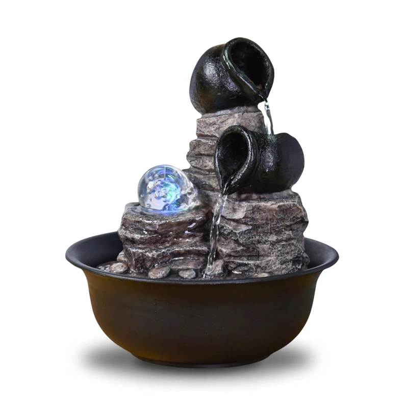 Zen'Light Verso Indoor Fountain, Resin, Bronze, 17 x 17 x 25 cm