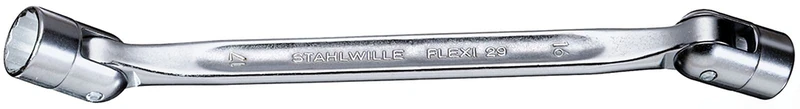 Stahlwille 43010809 Flexi 29 Double Ended Flexi-Joint Spanner, Bi-Hexagon, 8mm x 9mm Opening, 201mm Length, Pack of 10