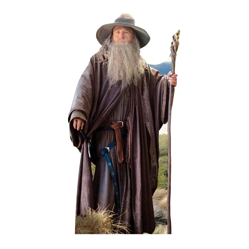 Star Cutouts SC667 Lord of the Rings Gandalf Cardboard Cutout – Ian McKellen Wizard Lifesize Display for Middle-earth Fans