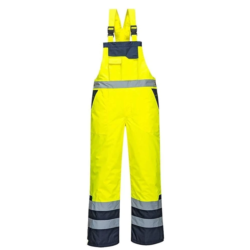 Portwest Contrast Bib and Brace - Lined, Size: M, Colour: Yellow, S489YERM