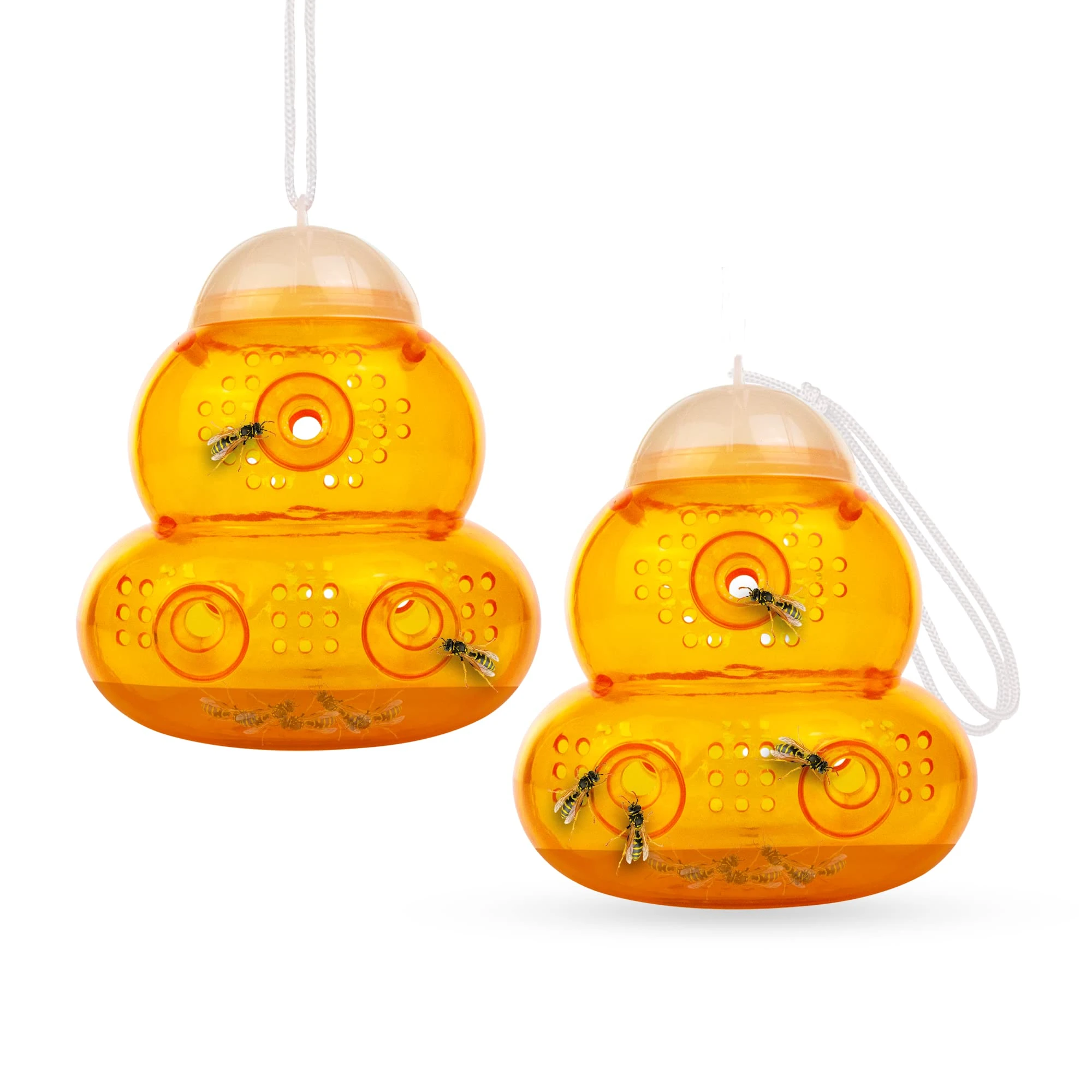 Wasp Trap 2 Pcs, Effective Bee and Wasp Nest Killer traps for Outdoor-Indoor, Yellow Jacket Traps, Bee trap, Hornet Trap, Lightweight Wasps Catcher, Hourglass-Shaped ASPECTEK Fly control