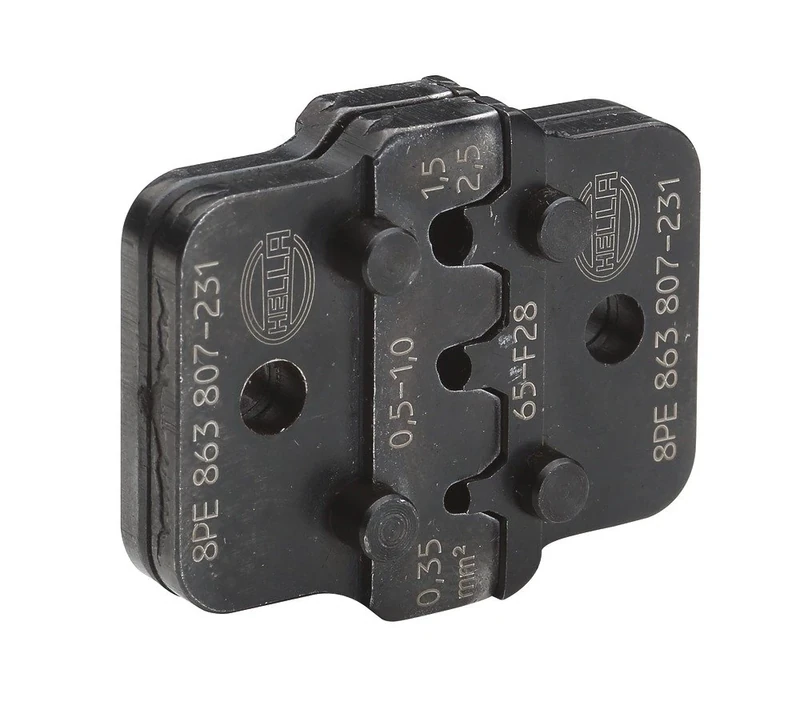 HELLA 8PE 863 807-231 Crimping Pliers Insert - Metal - Black - Ø of: 0.35mm - Ø up to: 2.5mm - JPT/TAB2,8/MCP2,8/Profi, Typ I insert