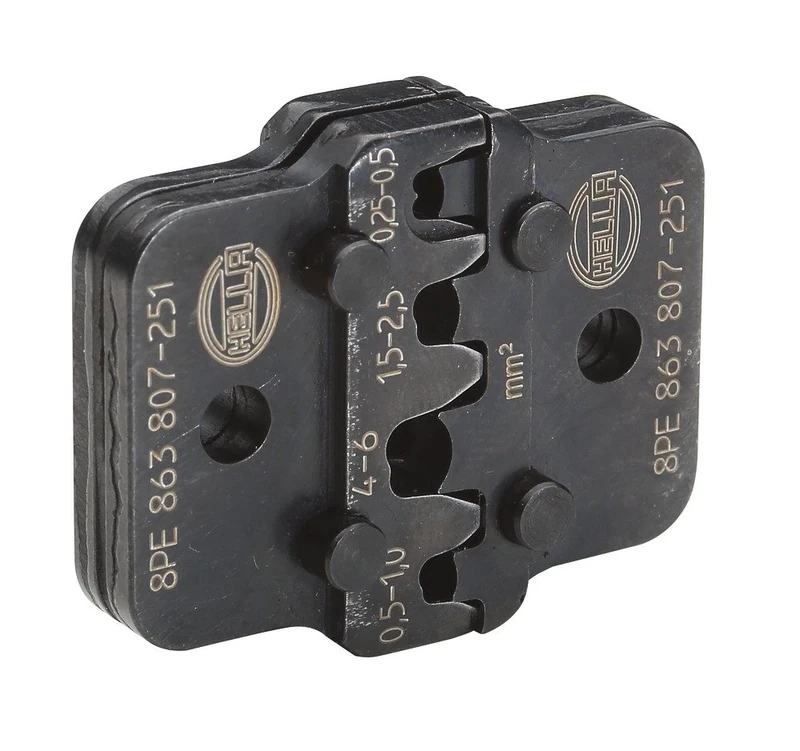 HELLA 8PE 863 807-251 Crimping Pliers Insert - Metal - Black - Ø of: 0.25mm - Ø up to: 6.0mm - Profi,Typ I & III