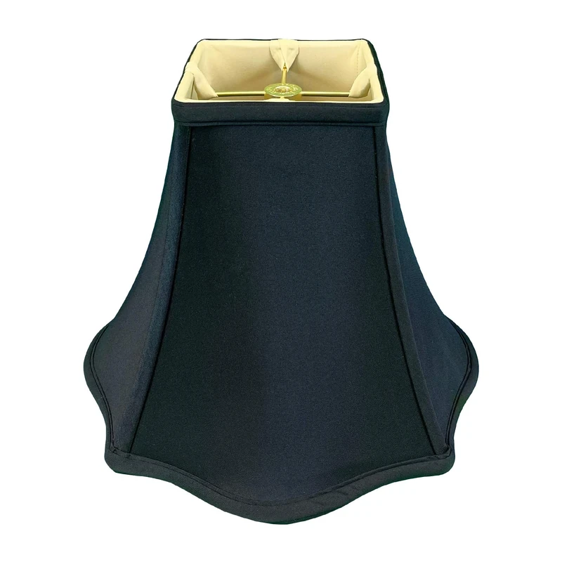Royal Designs Fancy Square Bell Lamp Shade, Black, 6 x 14 x 11.5