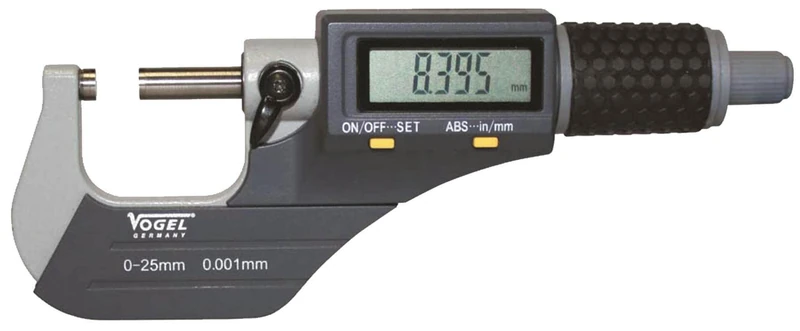 VOGEL 231061 - Micrómetro electrónico Digital DIN 863 - IP40 - Capacidad 0:25 mm