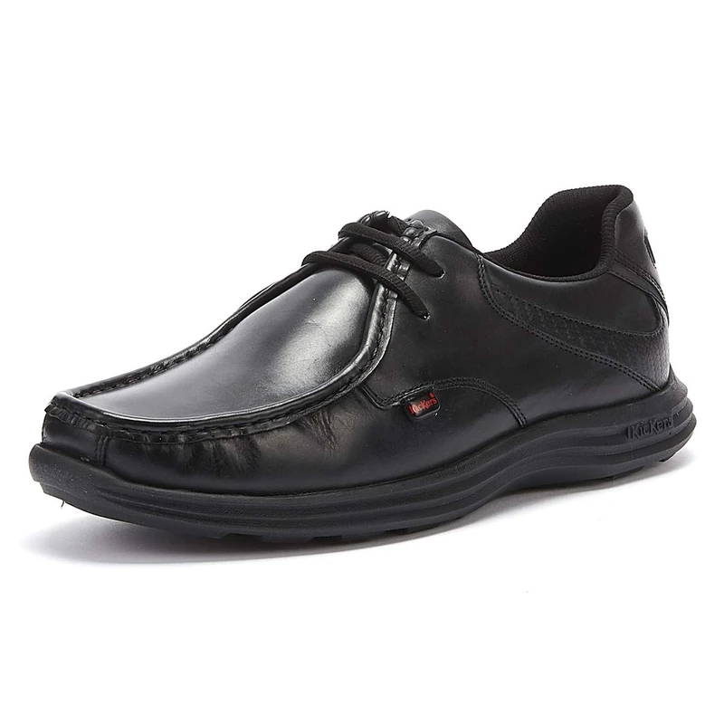 Kickers Reasan Lace Mens Black Leather Shoes-UK 12 / EU 47