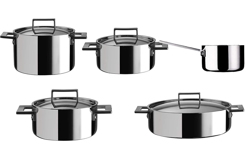 MEPRA Attiva Stainless Cookware Set - 9 Piece Silver Set