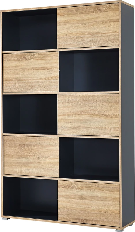 Germania AZ4037-161 Sliding Door Shelf, Anthracite/Sonoma Oak