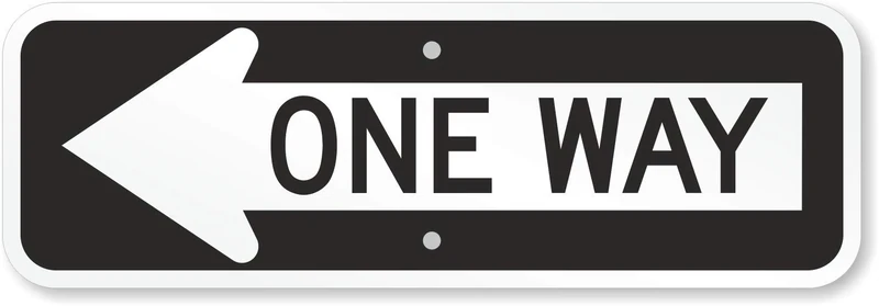SmartSign MUTCD # R6-1L 3M Engineer Grade Reflective Sign, Legend "One Way" with Left Arrow, 6" high x 18" wide, Black on White