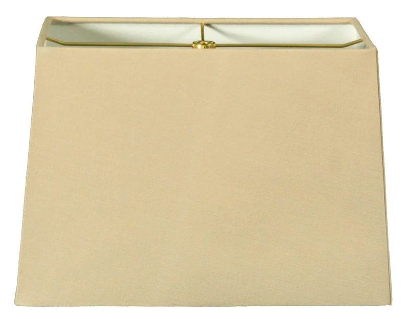 Royal Designs Rectangle Hard Back Lamp Shade, Linen Beige, (8"x 16) x (10"X 18) x 12