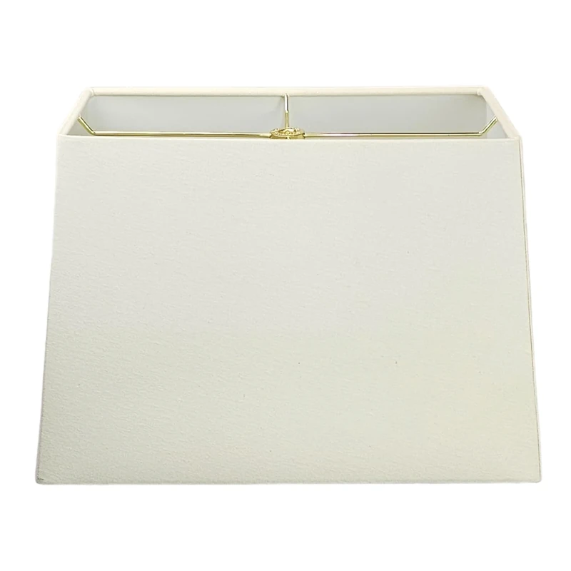 Royal Designs Rectangle Hard Back Lamp Shade, Linen Eggshell, (7x14) x (9x16) x 11