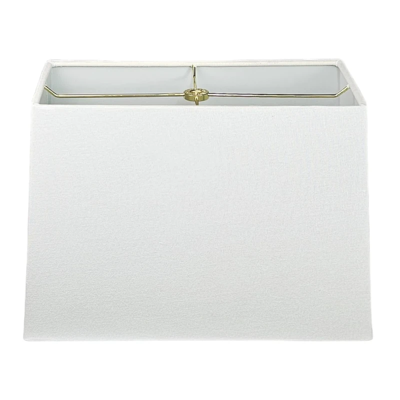Royal Designs Rectangle Hard Back Lamp Shade, Linen White, (8"x 16) x (10"X 18) x 12