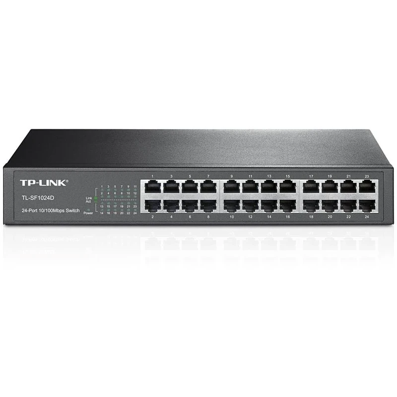 TP-Link 24-Port 10/100Mbps Ehternet Switch, 13-inch Rack-Mount/Desktop, Steel Case TL-SF1024D
