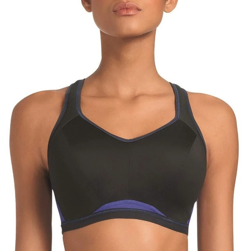 Freya Women's Epic Underwire Crop Top Sports Bra with Molded Inner, Electric Black, 32D