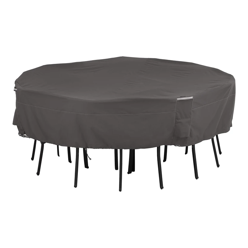 Classic Accessories Ravenna Square Garden Table & Chairs Cover, Dark Taupe/Mushroom/Espresso (249cm, Large)