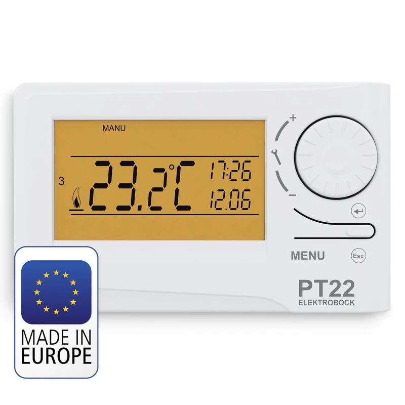 PT22 Electric Bock Digital Room Thermostat, Central Heating Controller
