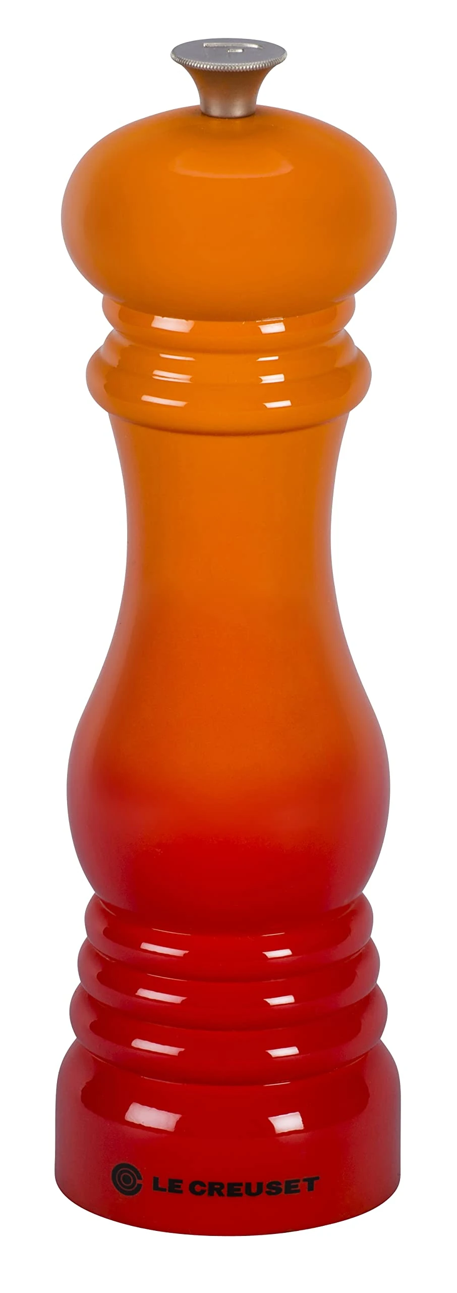Le Creuset Classic Adjustable Pepper Mill Grinder, Chip-Resistant ABS Plastic, Anti-Corrosion, 40g, 21 cm, Volcanic, 96001900090000