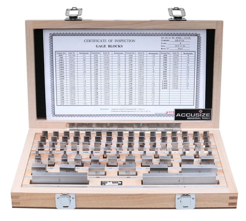 Accusize - 81 Pcs/Set Steel Gage Block Set, Grade B, #P900-S581