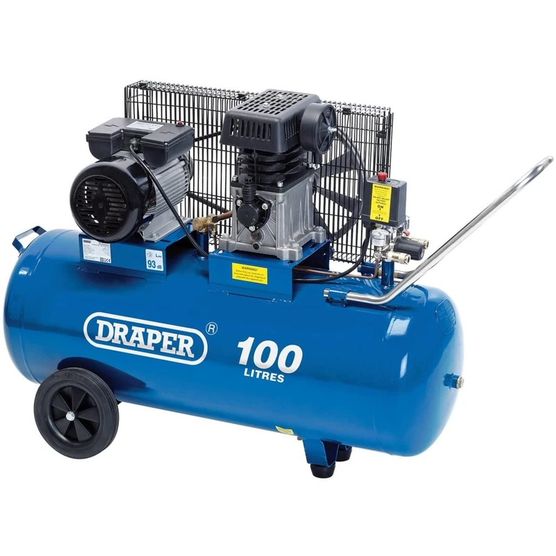 Draper 31254 Belt-Driven Air Compressor, 100L, 230V 2.2KW, 3HP - Image 1