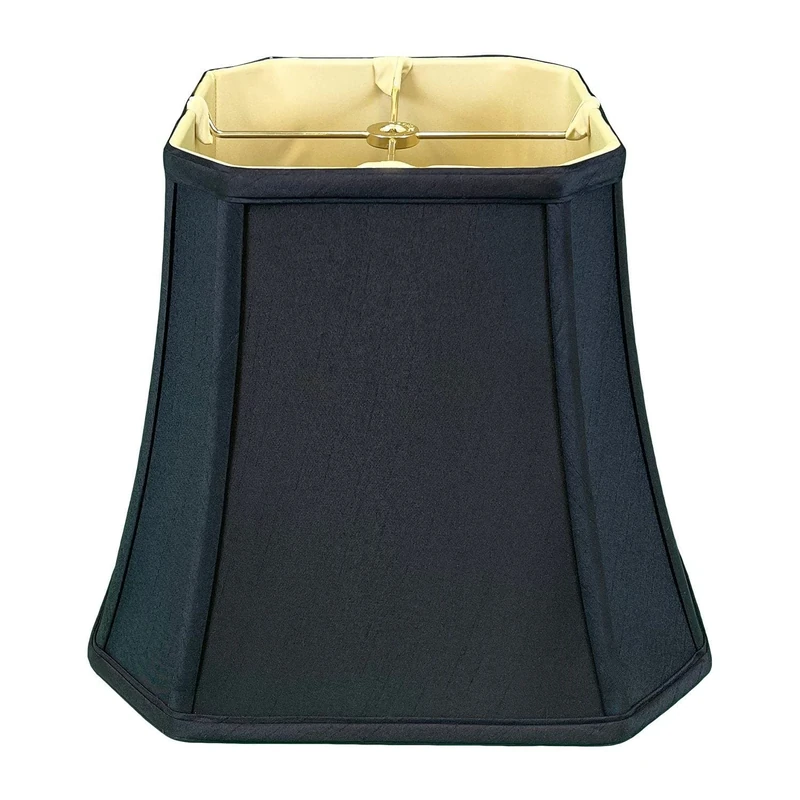 Royal Designs Square Cut Corner Bell Lamp Shade, Black, 5 x 10 x 8.75