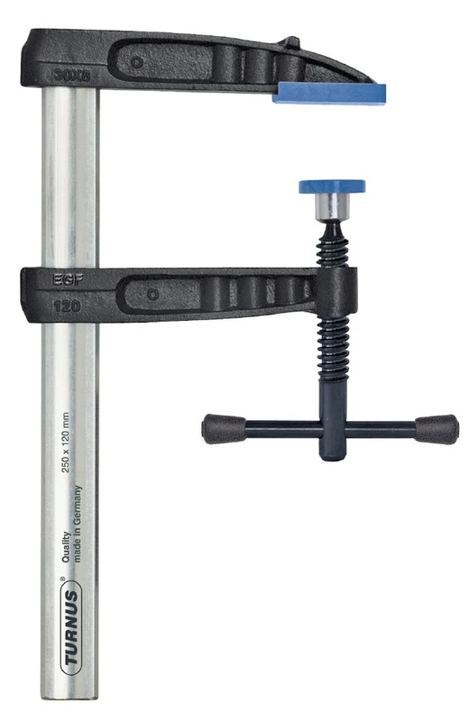 TURNUS 493K125 - Tornillo de apriete Optima con seguro antideslizante Mango T 1250x120 mm Riel 35x11 mm