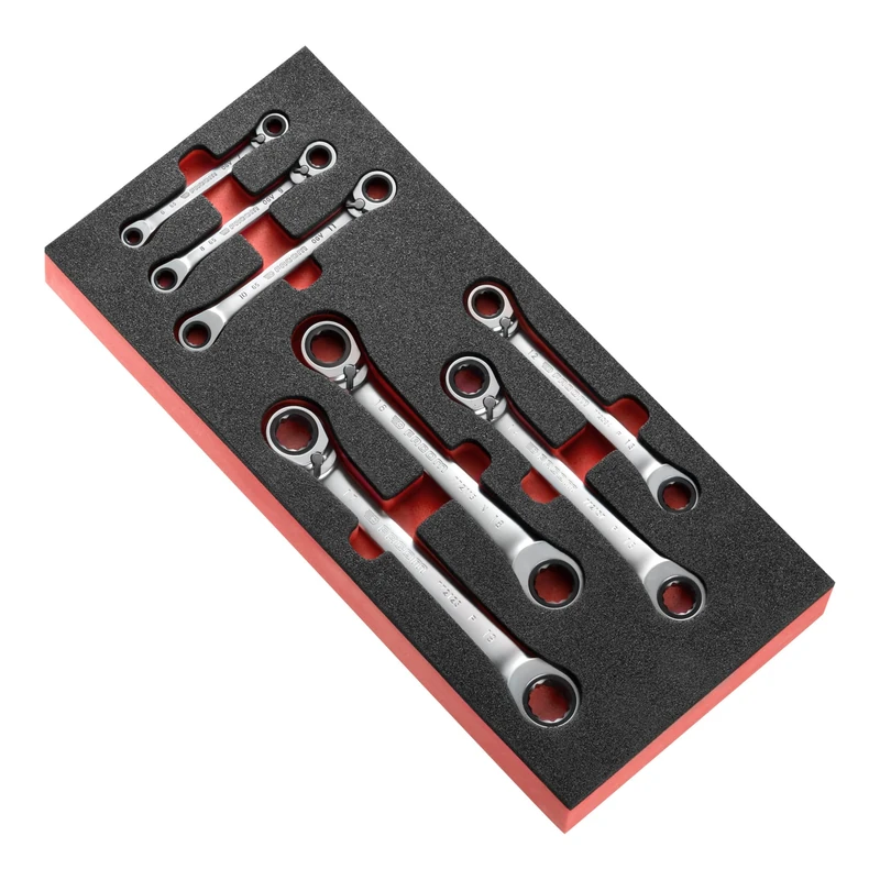 FACOM Modm.65J7 15 Degree Celsius Angled Offset-Ring Ratchet Spline Set, 40 mm Height
