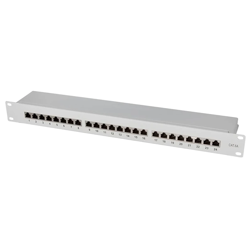 LogiLink Professional PrimeLine patch panel, 19 inch distribution panel, STP (shielded) light grey 24-Port
